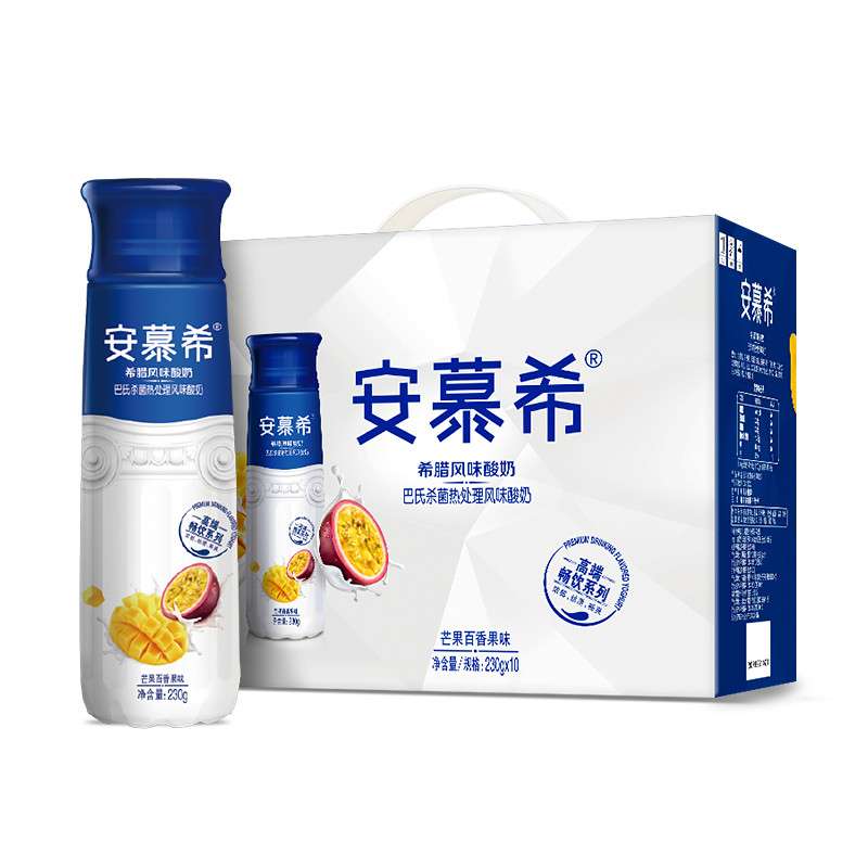 伊利 230g*10 伊利 安慕希高端畅饮型酸奶芒果+百香果230g*10盒  （单位：箱） 伊利 安慕希高端畅饮型酸奶芒果+百香果230g*10盒