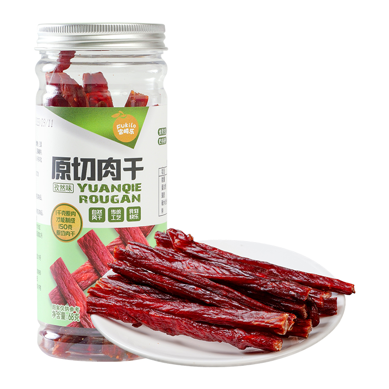 富崎乐（FUKILO） 68g*2罐 富崎乐孜然味原切肉干 68g/罐 2罐装  （单位：罐） 富崎乐孜然味原切肉干 68g/罐 2罐装