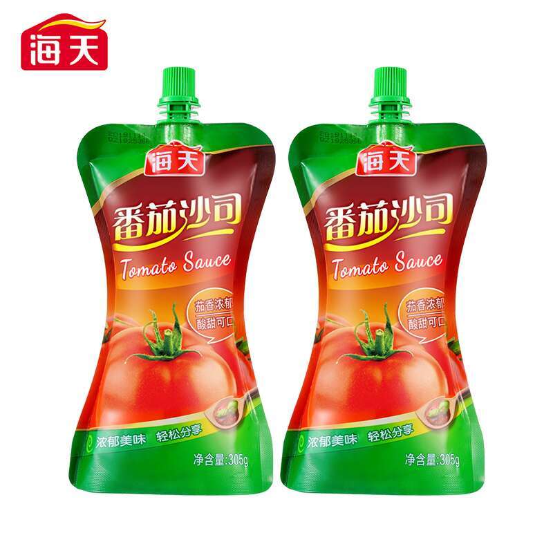 海天（HTDZ） 305g 海天番茄沙司(茄汁)305g*2袋（中华老字号）  （单位：袋） 海天番茄沙司(茄汁)305g*2袋（中华老字号）
