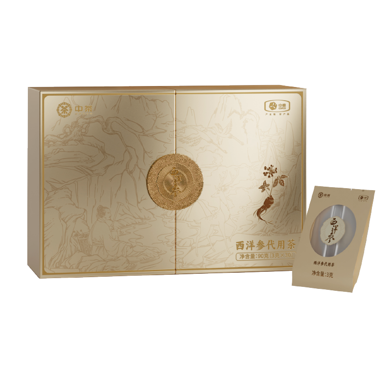 中粮 90g（3g*30袋） 中粮中茶西洋参礼盒 90g（3g*30袋）  （单位：盒） 中粮中茶西洋参礼盒 90g（3g*30袋）