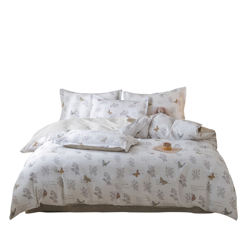 北极绒(Bejiron) BJRJ226 蝶恋 北极绒 生态棉床单四件套 200*230cm BJRJ226 蝶恋 布袋装  （单位：套） 北极绒 生态棉床单四件套 200*230cm BJRJ226 蝶恋 布袋装