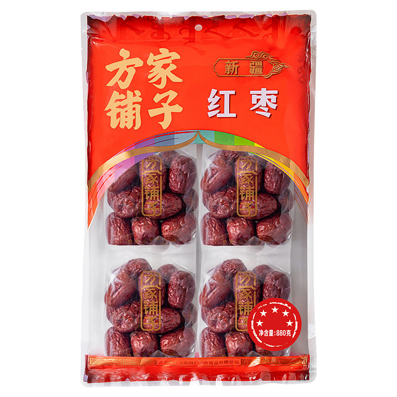 方家铺子 880g 【方家铺子】五星楼兰红枣880g（110g&times;8）/袋装  （单位：袋） 【方家铺子】五星楼兰红枣880g（110g&times;8）/袋装
