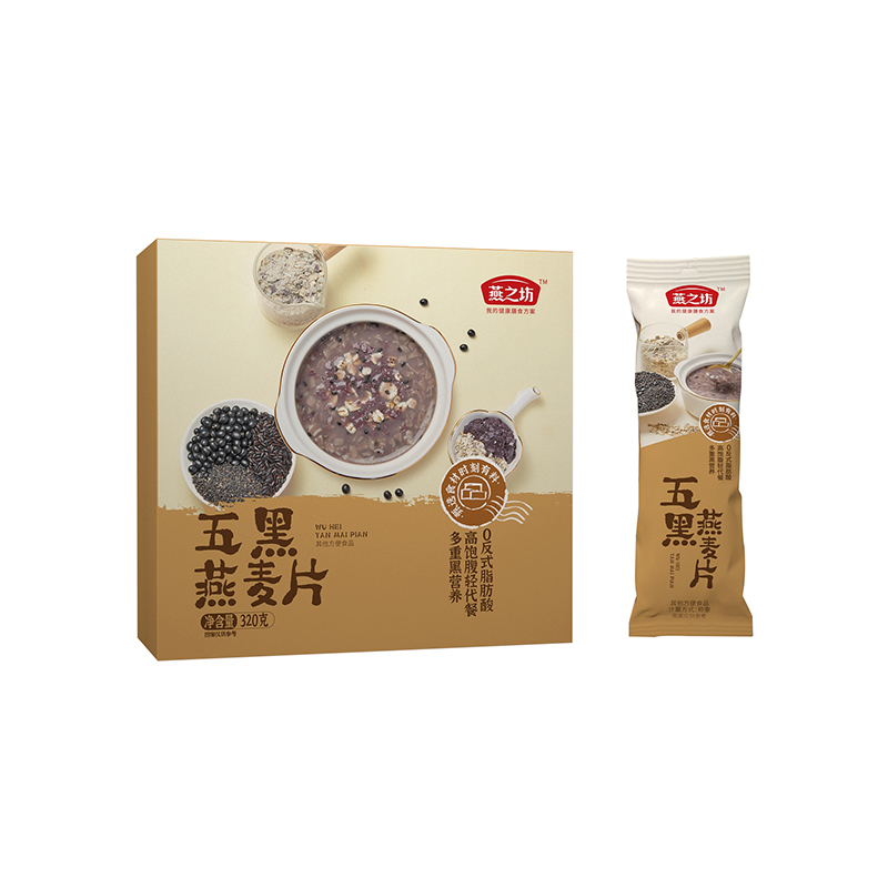 燕之坊 320g*20盒/件 燕之坊五黑燕麦片320g/盒  （单位：盒） 燕之坊五黑燕麦片320g/盒