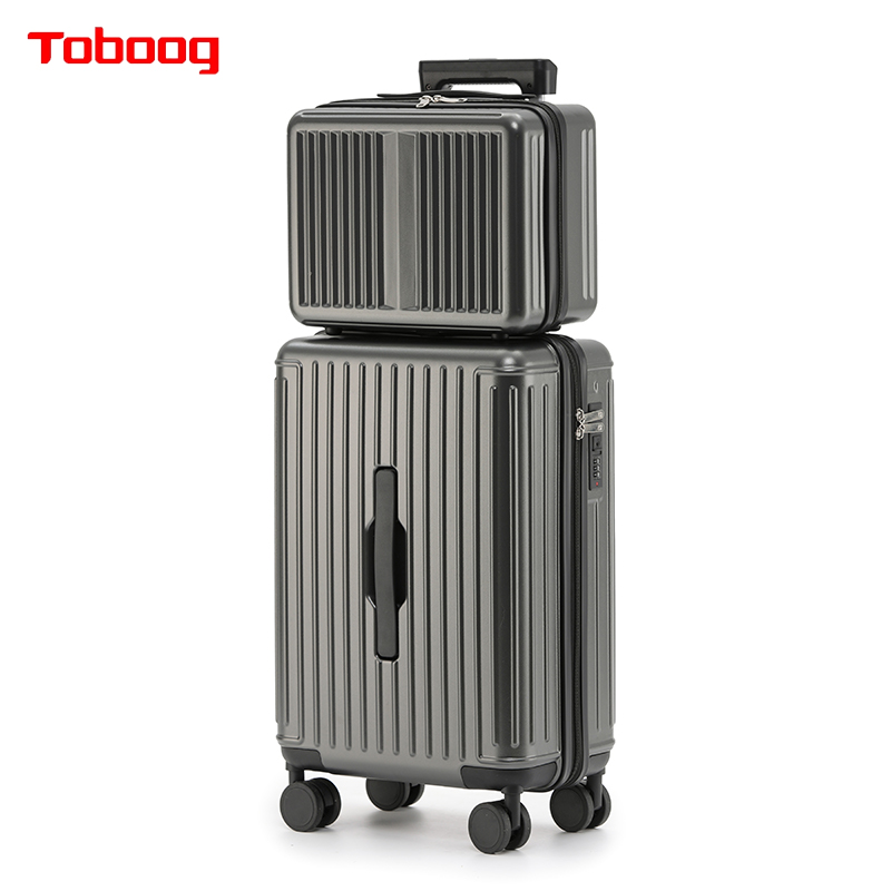 途帮 材质：ABS+PC  手提包：28*16*28cm 行李箱：35.5*21*55.5cm TOBOOG途帮  商务可登机子母行李箱2103/铁灰色/20寸+14寸  （单位：件） TOBOOG途帮  商务可登机子母行李箱2103/铁灰色/20寸+14寸