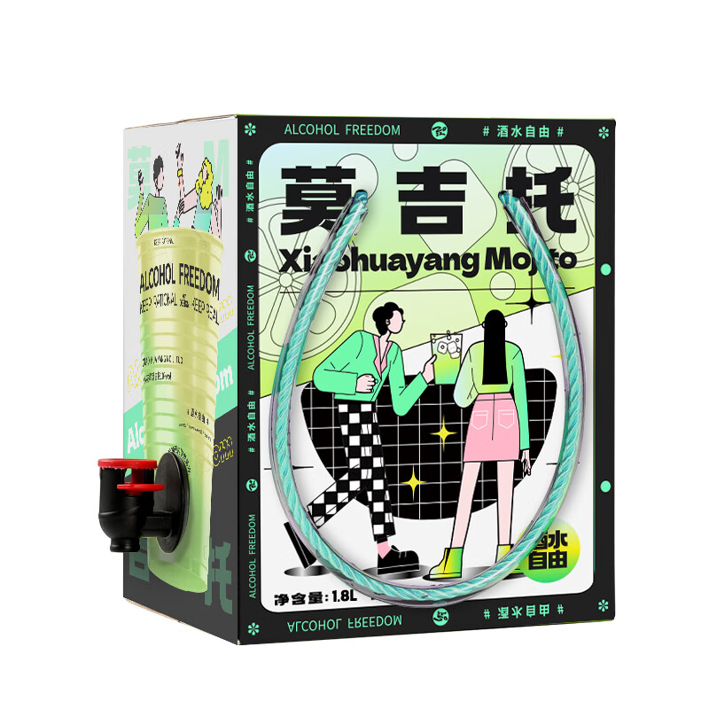小花样 箱装 1.8L*1 小花样酒水自由系列1.8L莫吉托鸡尾酒  （单位：瓶） 小花样酒水自由系列1.8L莫吉托鸡尾酒