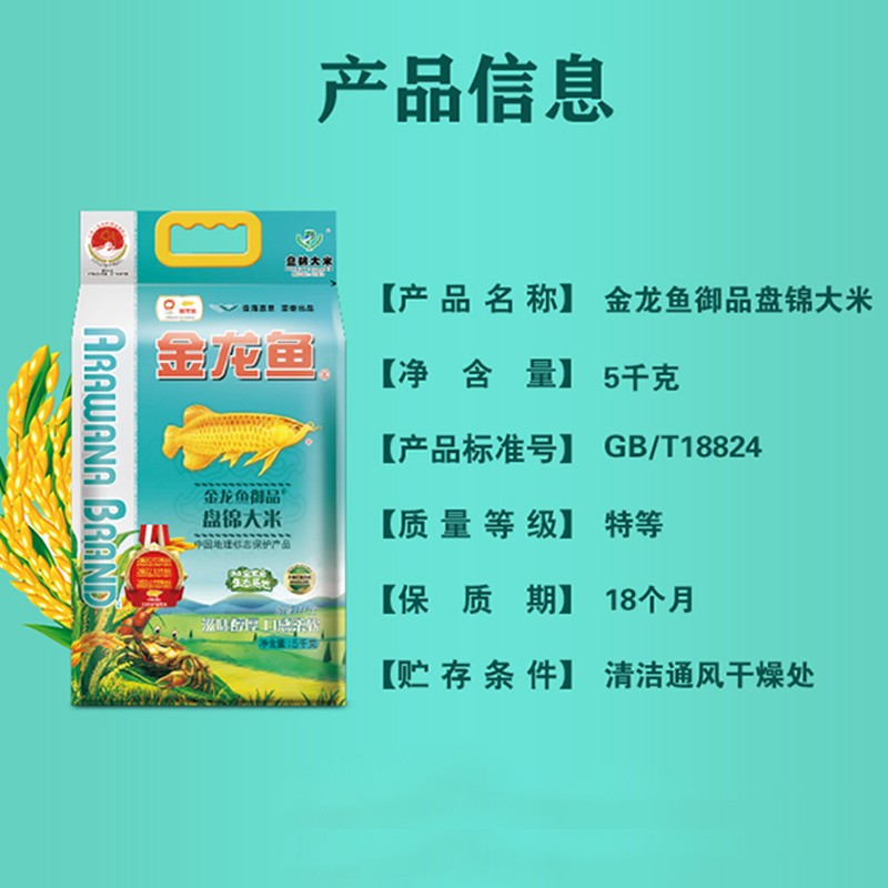 金龙鱼 金龙鱼御品盘锦大米5kg 金龙鱼御品盘锦大米5kg  （单位：袋） 金龙鱼御品盘锦大米5kg