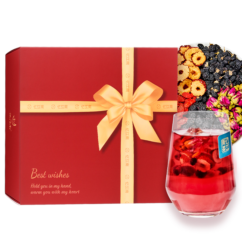 忆江南 6923790719126 忆江南愚余斋桑椹黑枸杞玫瑰花茶210g  （单位：盒） 忆江南愚余斋桑椹黑枸杞玫瑰花茶210g