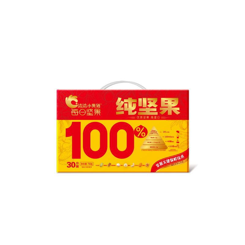 洽洽 25g*30包 洽洽小黄袋纯坚果30日装750g  （单位：盒） 洽洽小黄袋纯坚果30日装750g