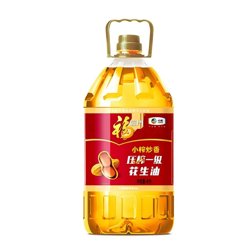 福临门 4L 中粮福临门小榨炒香压榨一级花生油4L  （单位：桶） 中粮福临门小榨炒香压榨一级花生油4L