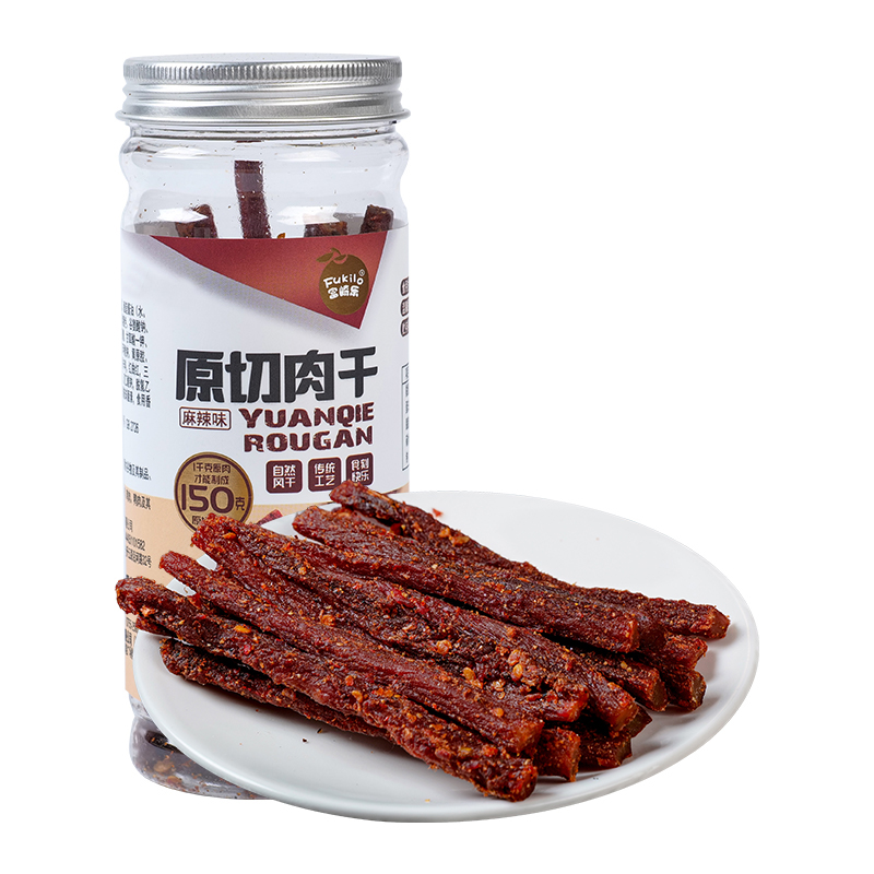 富崎乐（FUKILO） 68g*2罐 富崎乐麻辣味原切肉干 68g/罐 2罐装  （单位：罐） 富崎乐麻辣味原切肉干 68g/罐 2罐装