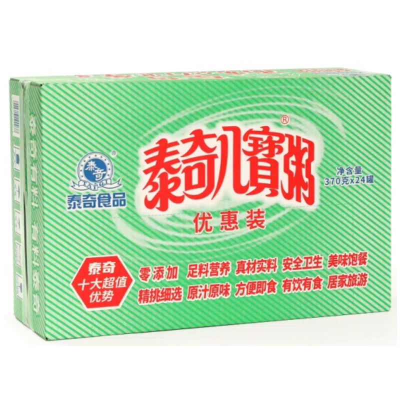 泰奇 优惠装370g*24罐整箱 泰奇八宝粥优惠装370g*24罐整箱  （单位：箱） 泰奇八宝粥优惠装370g*24罐整箱