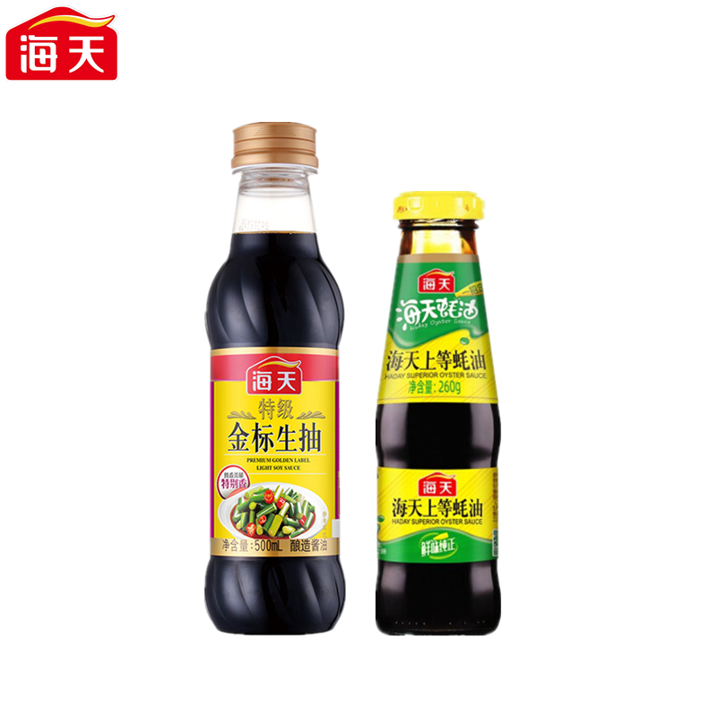 海天（HTDZ） 组合装 海天特级金标生抽500mL+海天上等蚝油260g调味品组合装（中华老字号）  （单位：套） 海天特级金标生抽500mL+海天上等蚝油260g调味品组合装（中华老字号）