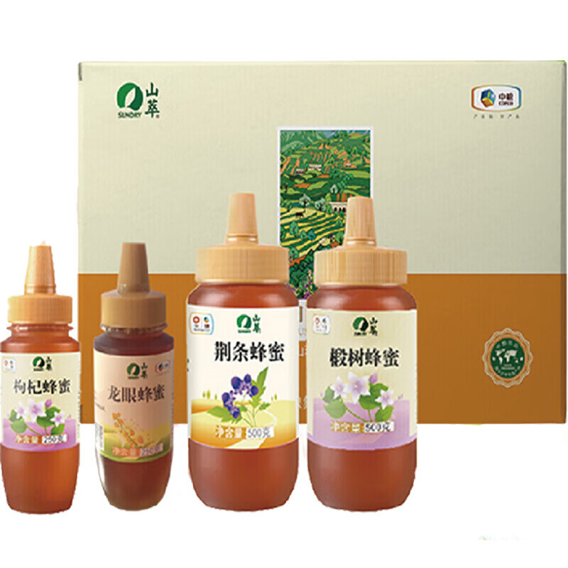 中粮 1500g 中粮山萃田园蜜语蜂蜜礼盒 1500g  （单位：盒） 中粮山萃田园蜜语蜂蜜礼盒 1500g