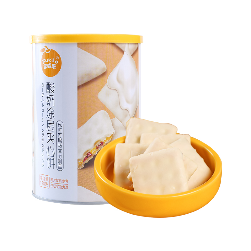 富崎乐（FUKILO） 138g*2罐 富崎乐芒果葡萄干味酸奶涂层夹心饼 138g/罐 2罐装  （单位：罐） 富崎乐芒果葡萄干味酸奶涂层夹心饼 138g/罐 2罐装