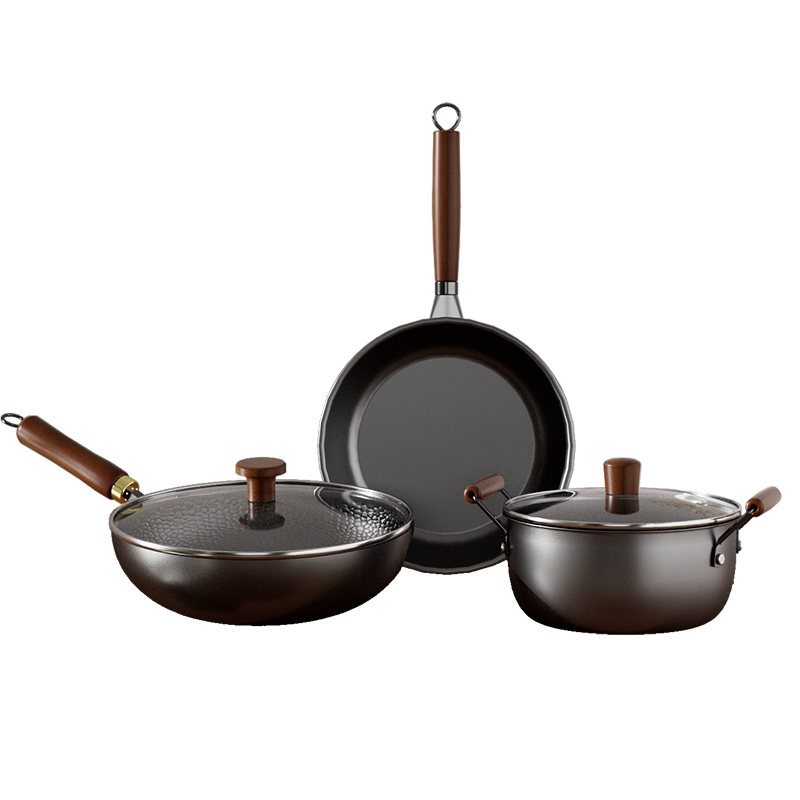 温仑山 VE1204b 温仑山窒化炒锅三件套 VE1204b  （单位：套） 温仑山窒化炒锅三件套 VE1204b