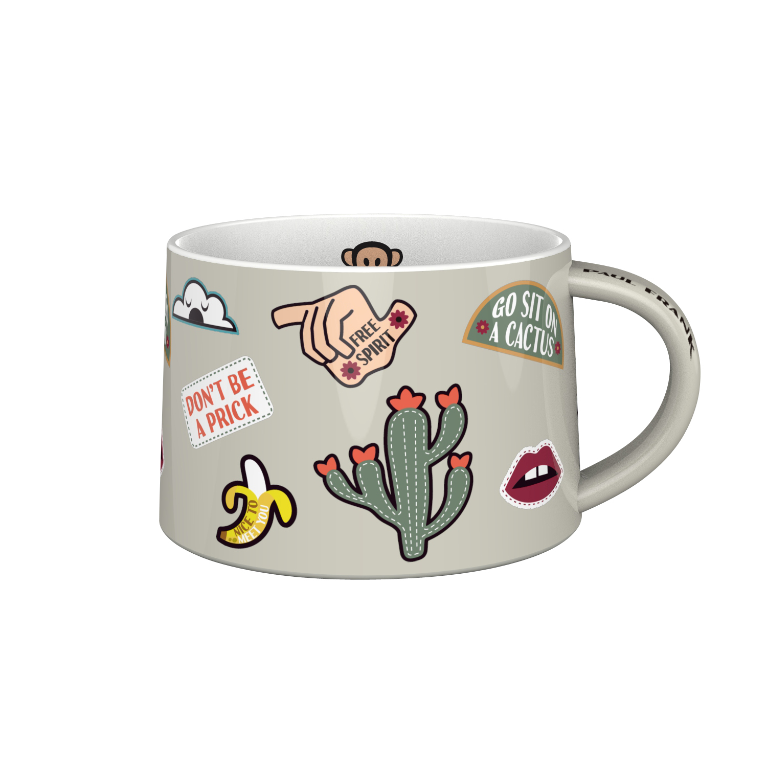 大嘴猴 HC505-400 大嘴猴（Paul Frank）健康彩釉创意陶瓷马克杯HC505-400-植物灰  （单位：个） 大嘴猴（Paul Frank）健康彩釉创意陶瓷马克杯HC505-400-植物灰