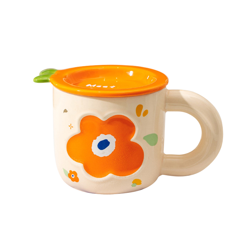 上亨（shangheng） SHZH-MKB02 上亨丹麦花陶瓷马克杯SHZH-MKB02橙花  （单位：个） 上亨丹麦花陶瓷马克杯SHZH-MKB02橙花