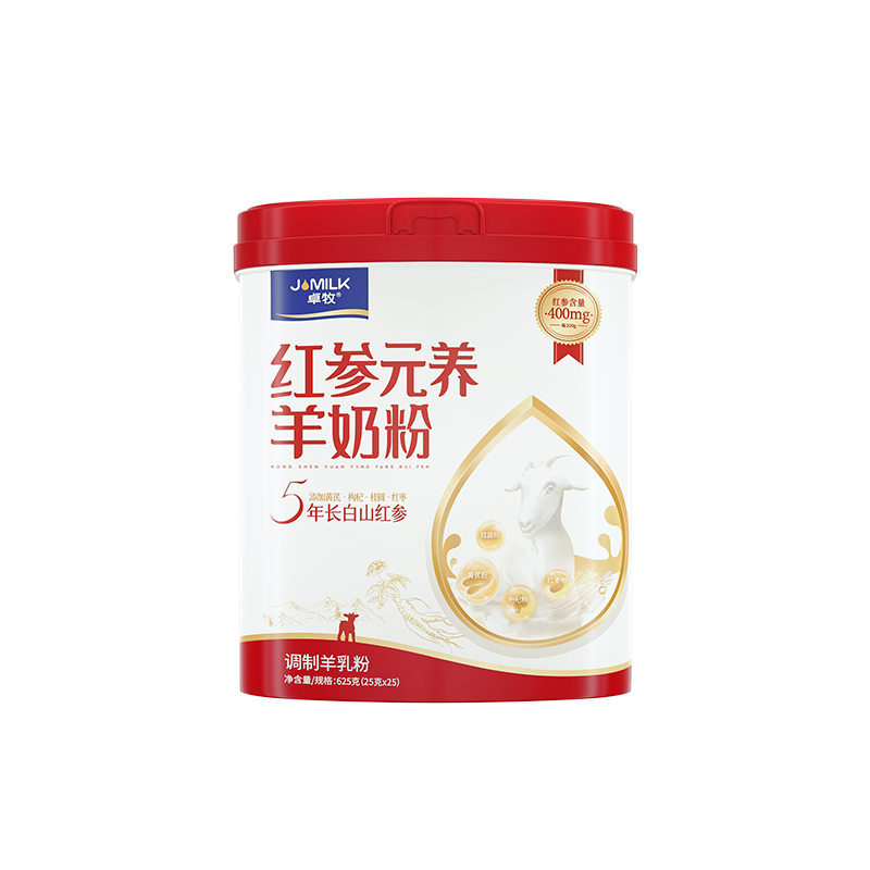 卓牧（JOMILK） 红参元养羊奶粉 卓牧 中年青年女士红参元养羊奶粉625g  （单位：罐） 卓牧 中年青年女士红参元养羊奶粉625g