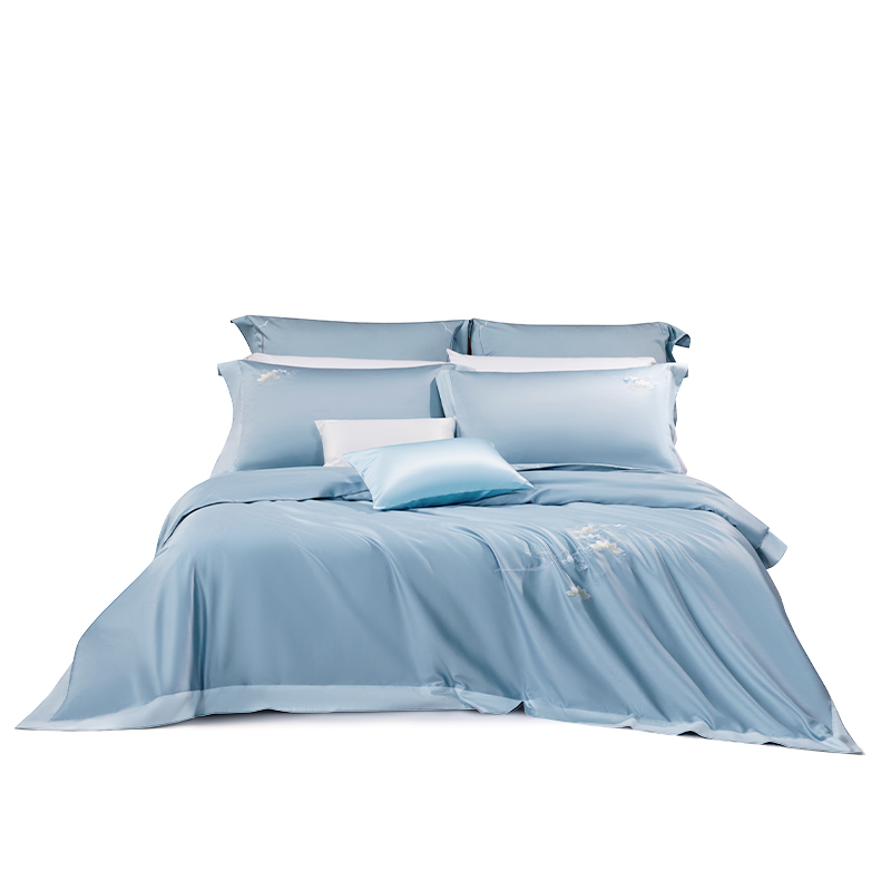 水星家纺（MERCURY） 220cmx240cm 水星家纺100s抗菌刺绣全棉四件套-超柔 松韵秘境220cmx240cm  （单位：套） 水星家纺100s抗菌刺绣全棉四件套-超柔 松韵秘境220cmx240cm