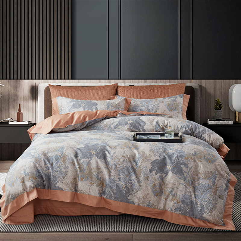 嘉人 规格：被套200x230cm   床单245x250cm  枕套48x74cmx2 marieclaire100S长绒棉杜乐丽花园系列四件套 花型：暮林 Bois du soir  （单位：件） marieclaire100S长绒棉杜乐丽花园系列四件套 花型：暮林 Bois du soir