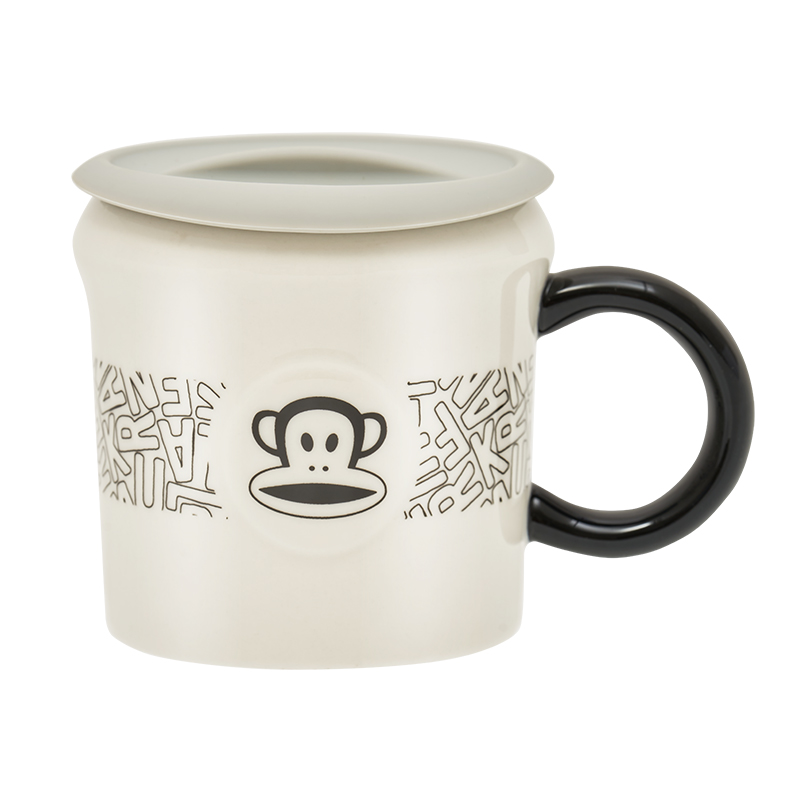大嘴猴 HC526-350 大嘴猴（Paul Frank）带盖陶瓷马克杯HC526-350-白色  （单位：个） 大嘴猴（Paul Frank）带盖陶瓷马克杯HC526-350-白色