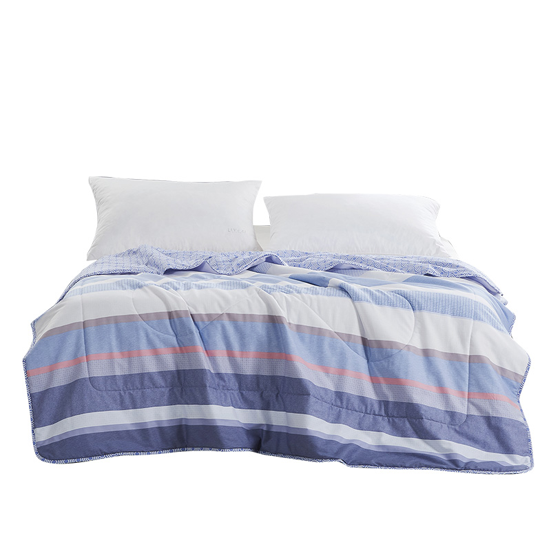 罗莱家纺LOVO 面料材质：100%棉 填充材质：100%聚酯纤维 规格尺寸：150*200cm 填充重量：228g 罗莱伦敦迷雾全棉夏被  （单位：条） 罗莱伦敦迷雾全棉夏被