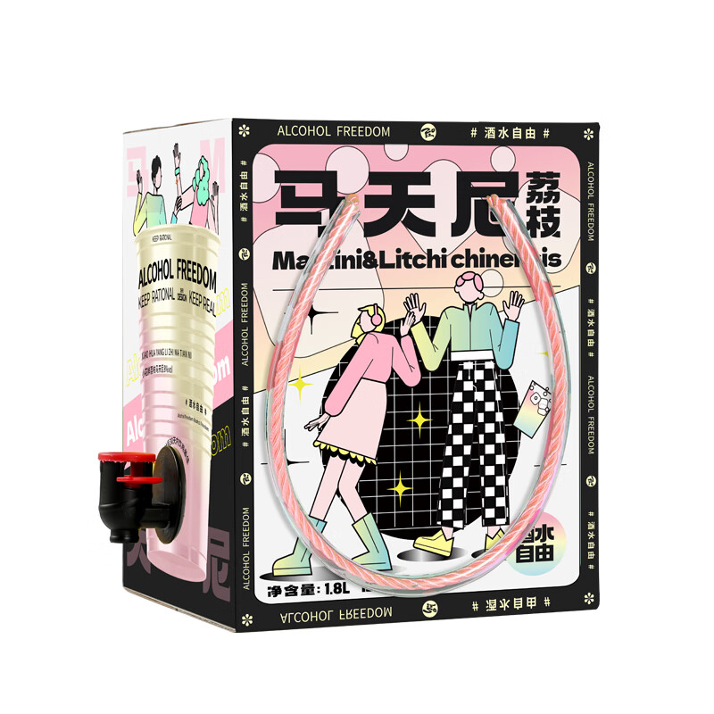 小花样 箱装 1.8L*1 小花样酒水自由系列1.8L荔枝马天尼鸡尾酒  （单位：瓶） 小花样酒水自由系列1.8L荔枝马天尼鸡尾酒
