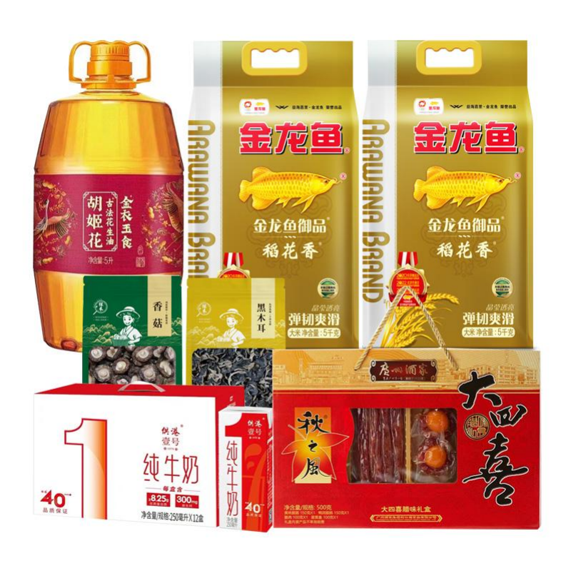 胡姬花 10.77KG+8L 500元档 金龙鱼胡姬花广州酒家探禾晨光 组合 10.77KG+8L 500元档  （单位：件） 金龙鱼胡姬花广州酒家探禾晨光 组合 10.77KG+8L 500元档