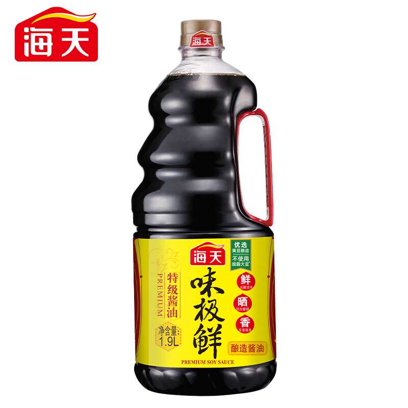 海天（HTDZ） 1.9L 海天特级生抽酿造酱油味极鲜酱油1.9L（中华老字号）  （单位：瓶） 海天特级生抽酿造酱油味极鲜酱油1.9L（中华老字号）