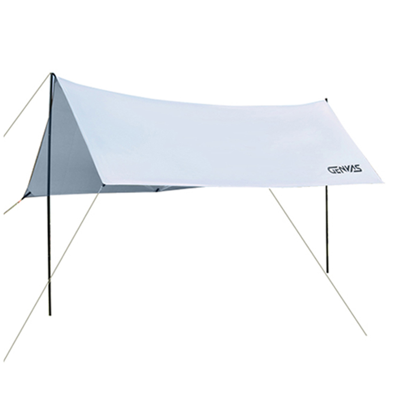 君华仕（GENVAS） 颜色：皎月白 材质：190T涂银涤纶 支撑杆：铁 天幕尺寸：300*400CM 君华仕 GENVAS 户外防雨防晒天幕 GSHW002  （单位：件） 君华仕 GENVAS 户外防雨防晒天幕 GSHW002